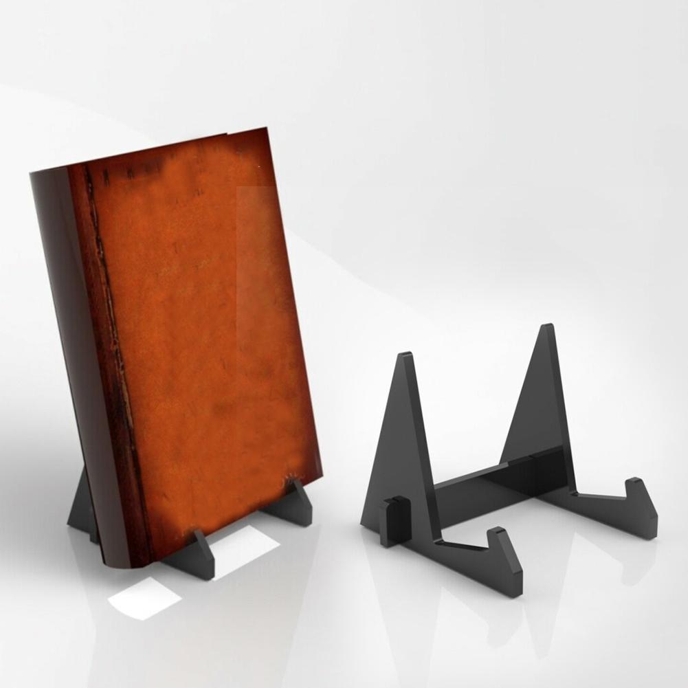 Akryl bog display stativ fotoramme brochure kunstværk holder organizer holder holdbar åben bred anvendelse l formet