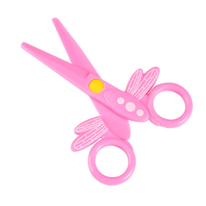 Ciseaux de sécurité en plastique dessin animé libellule forme mini manuel tête ronde étudiant papier coupe ciseaux pour enfants maternelle
