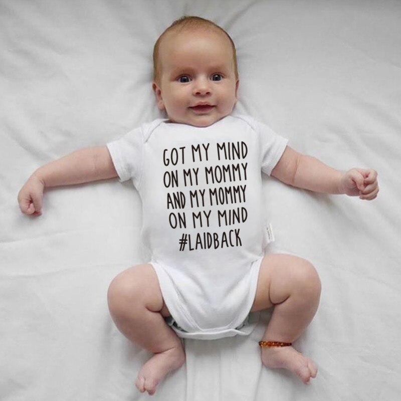 Lustige Baby Strampler Baumwolle Kleinkind Körper Weiß Kurzarm Kleidung Baby Gesamt Buchstaben drucken Jungen Mädchen 0-18M