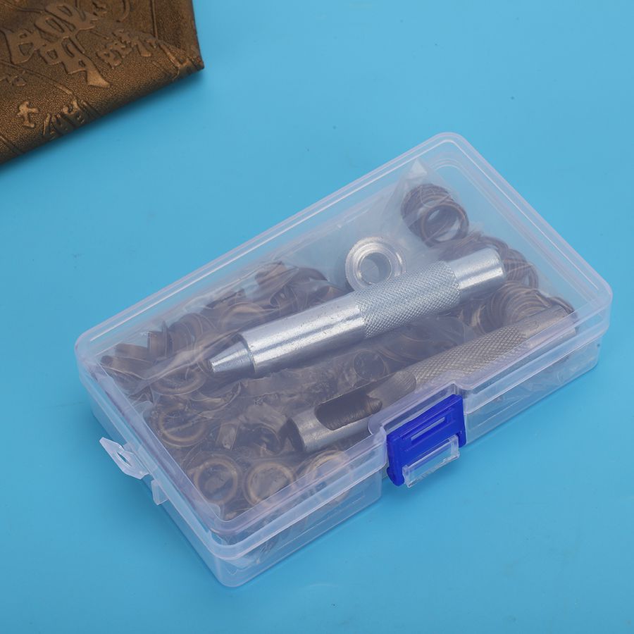 100pcs Bronze Round Eyelet Punch Die Tool Kit DIY Eyelets for Clothing Bags Advertising Eyelets Punch Tool