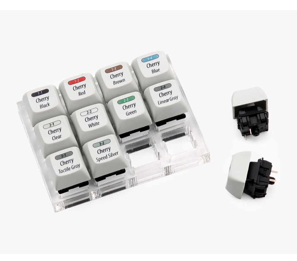 Cherry Profile 12 Switch Test With Acrylic Base With Sublimation Colorful Replace KeyCaps DIY PCB Mechanical Keyboard Sampler