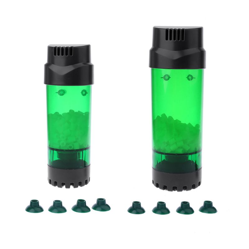 D08D Aquarium Fluidized Moving Bed Filter Bubble Bio Media Filter Fish Tank Sponge Filter With Sucker