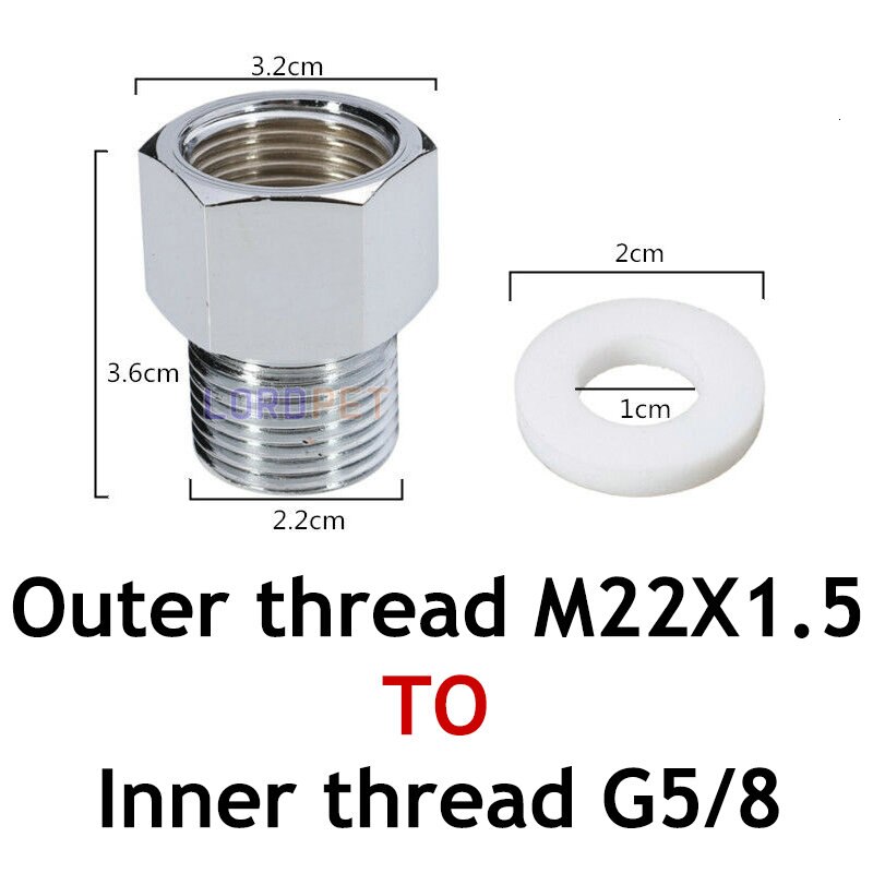 Acquario CO2 Cilindro Convertitore dell'adattatore del Connettore per Regolatore di G5/8 W21.8 M22 pesce Acquatico Forniture: in g58 to out 22