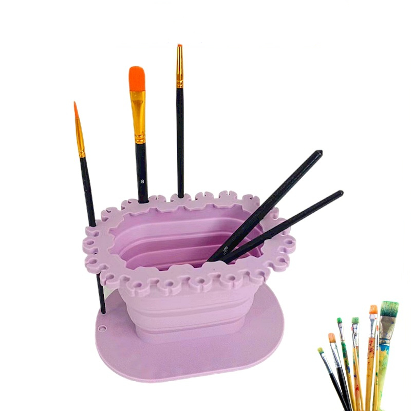Ankomster kunstpensler vaskemaskineværktøj silikone tegnepenrenser malerpenslerenser skyllekop med malerbakke
