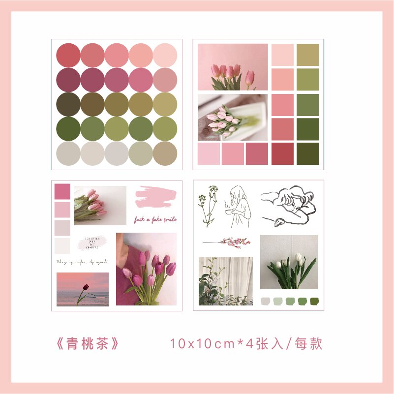 4 Sheets/pack Round Dot Stickers Circle Dot Labels Planner Scrapbooking Diary Deco School Office Supplies Kawaii Sticker: B