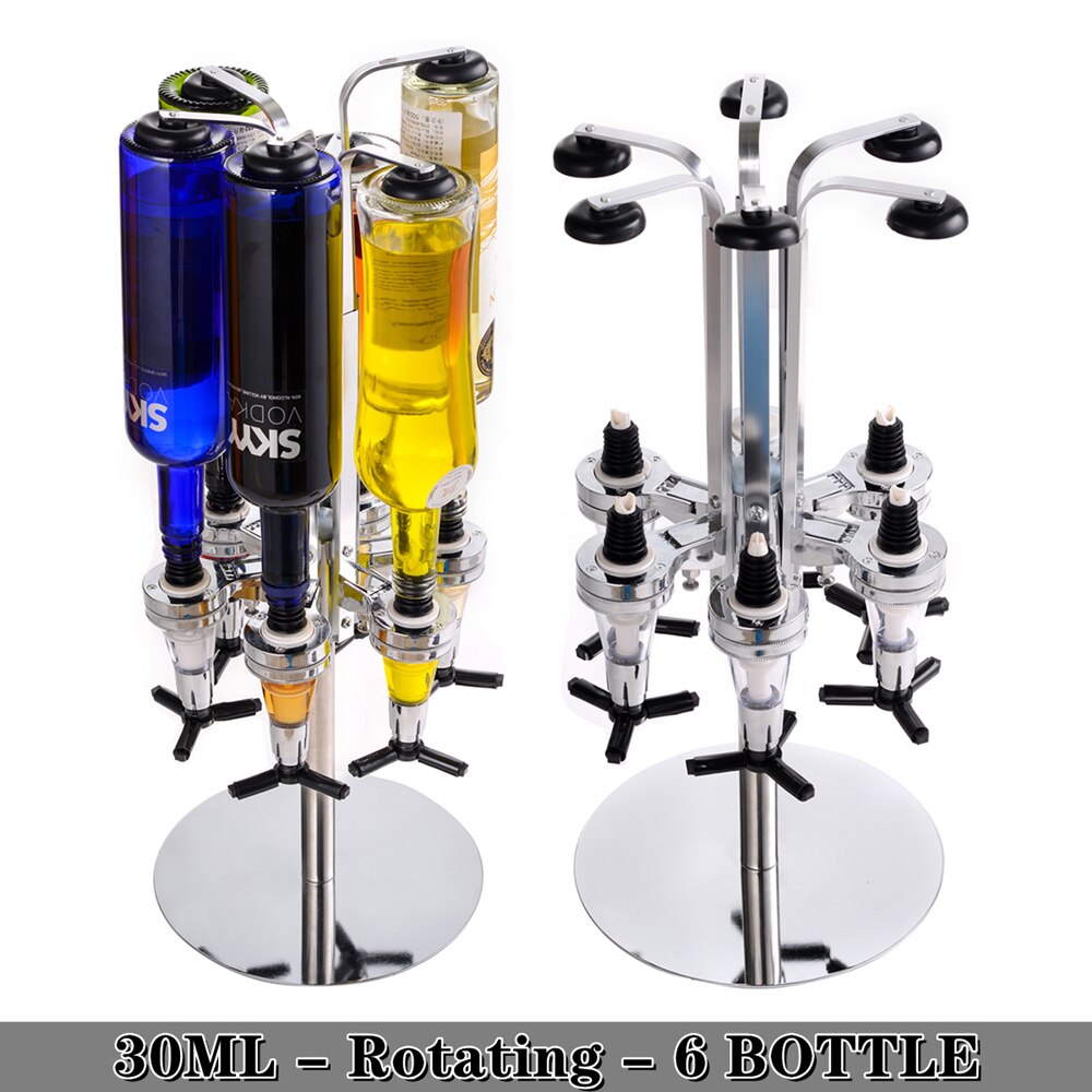 Distributeur de liqueur mural 1-6 bouteilles, support pour Cocktail, vin, bière, Bar, distributeur de boissons, séparateur d&#39;alcool: Rotating 6-Bottle