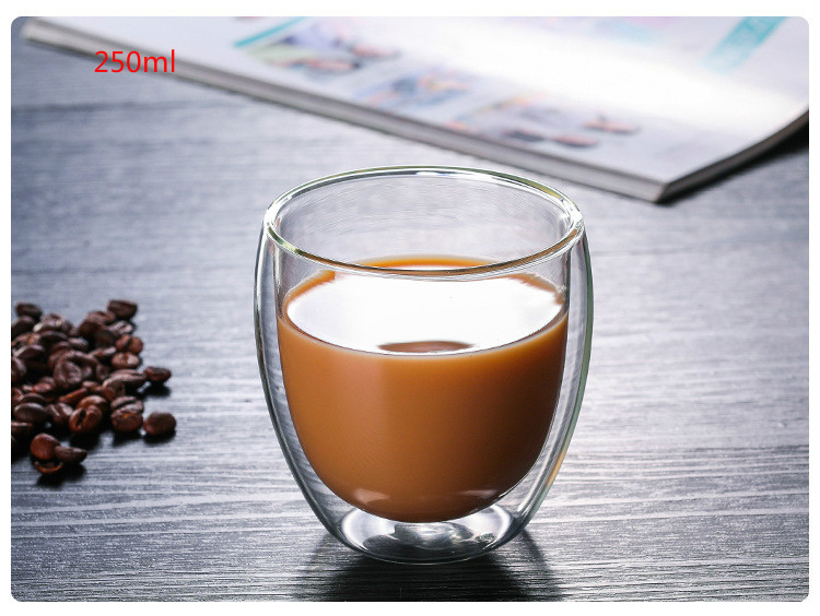 1 st espresso tekopp kaffe kopp set värmebeständig dubbel vägg glas kopp öl handgjord öl mugg te whiskyglas koppar: 250ml