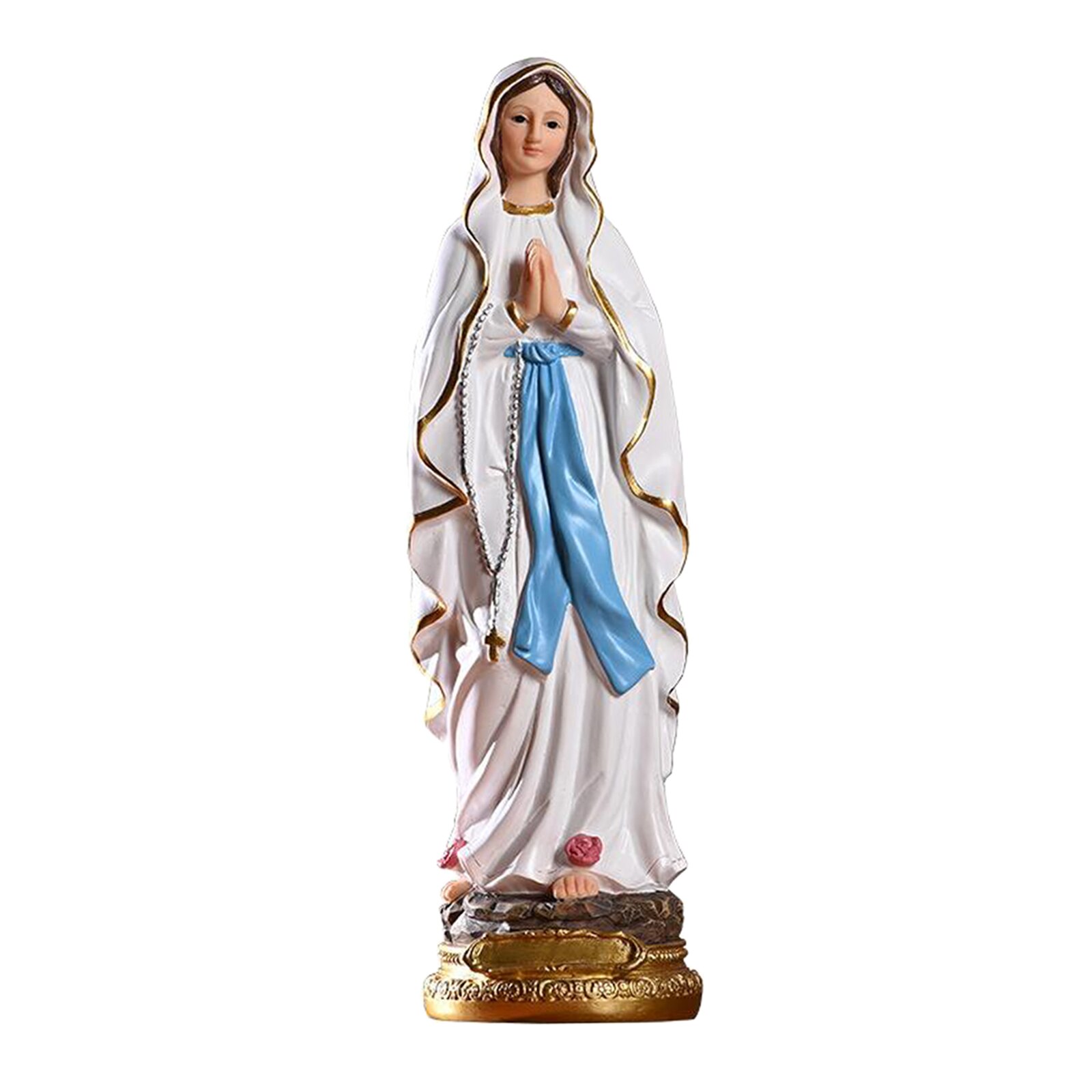 Roman Catholic Sculpture Our Lady of Lourdes Virgin Mary Statue 30cm Height