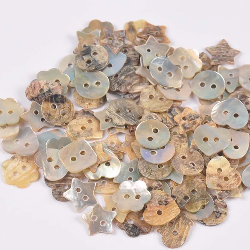 50pcs Natural Shell 2 Holes Buttons Sewing Accessories Color Mother Of Pearl Round Shells Button Diy Garment Supplies 13mm C2428: c2428