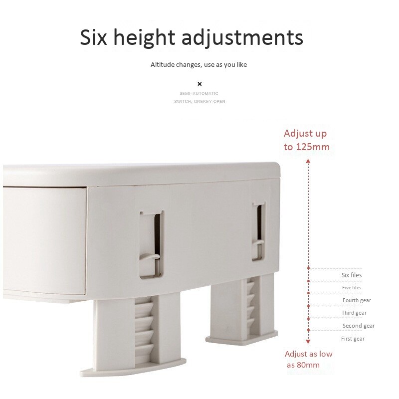 Adjustable Height Computer Monitor Riser Computer Stand with Storage Drawer, Tablet Computer Stand Desktop