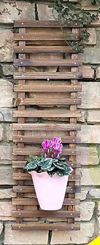 Self-contained Living Room Wall Hanging Wood Balcony Solid Wood Multi-layer Wrought Iron Green Plant Plant Climbing Vine Pot Rac: 30x90c m