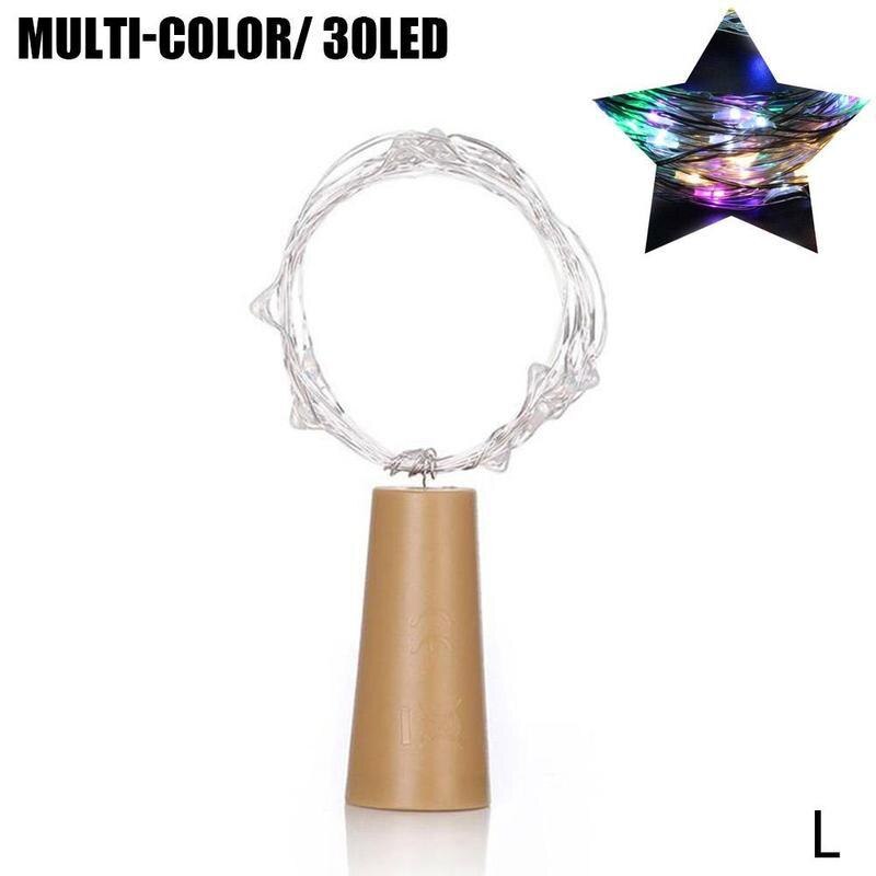 Decorative Small Lantern LED Wine Bottle Fairy Light * Batteries 3 LED AG13/ Weddin Cork Christmas LR44 Shaped String WITH R6H1: Multi-color 15led