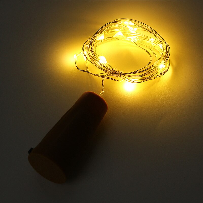 Guirnalda LED de 2M, guirnaldas de luces de alambre de cobre para botella de vidrio artesanal, decoración para fiestas, bares, bodas, navidad o San Valentín: 2M Warm White Light