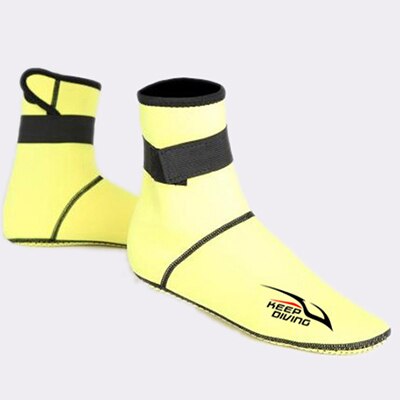 KEEP DIVING Under water Swimming Diving Socks 3mm Thick neoprene men women kids scuba snorkeling boots wetsuit Anti-slip warm: Yellow / S