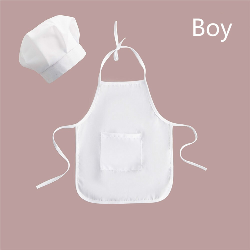 Baby Chef Apron Hat for Kids Costumes Chef Baby Cook Costume Newborn Photography Prop Newborn Hat Apron: Boy / 12-24 months