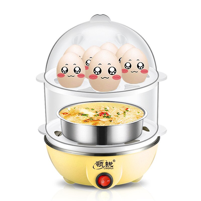DMWD Multifunction Mini Egg Omelette Pancake Electric Non-Stick Fried Steak Frying Pan Boiled Eggs Boiler Cooker Food Steamer EU
