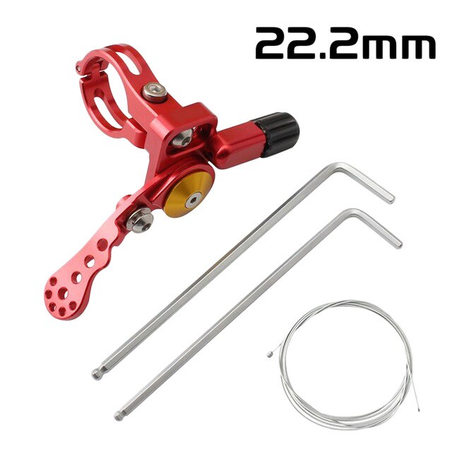 Tija de sillín ajustable para bicicleta de montaña y carretera, palanca de Control remoto mecánico Universal, 22,2/24MM: Rojo
