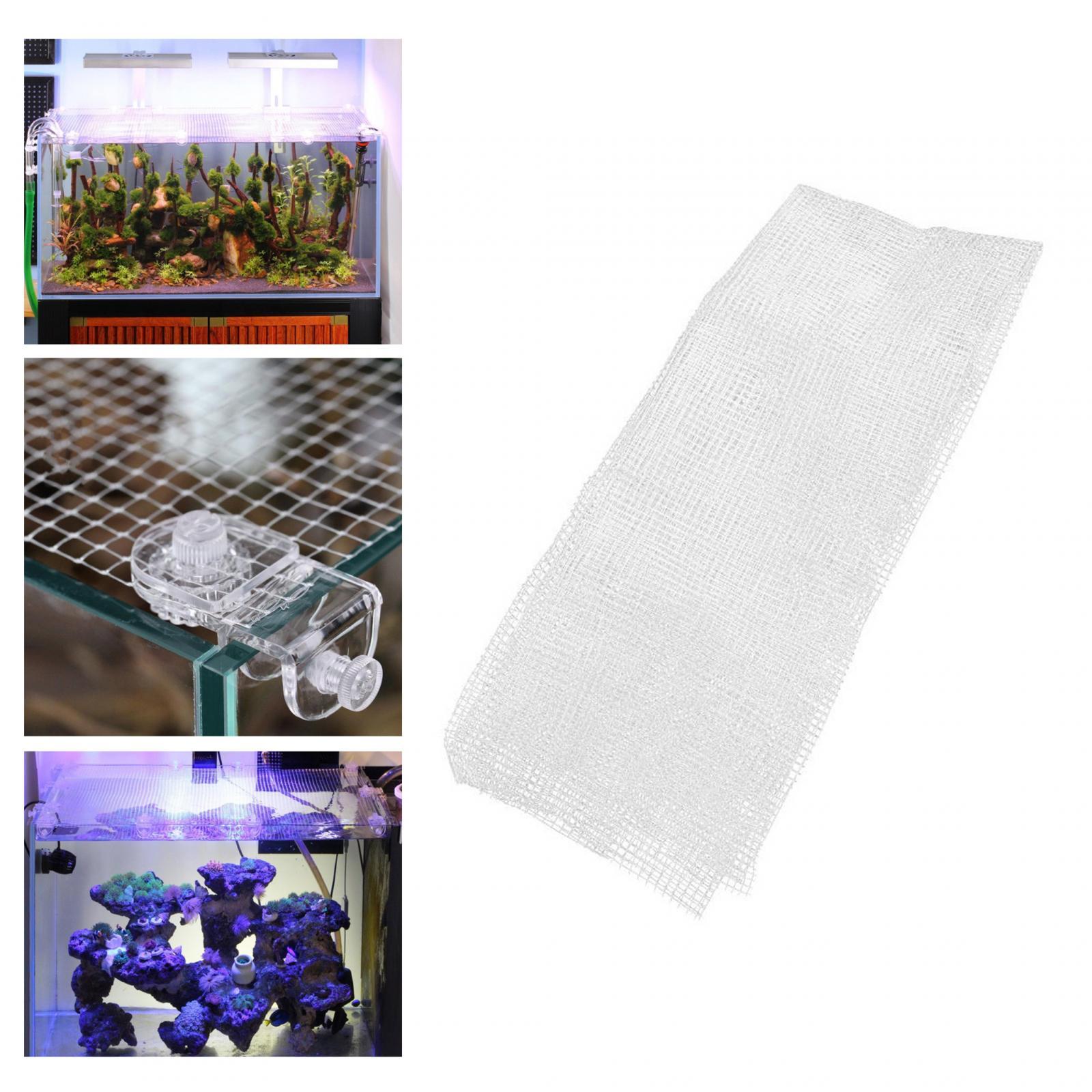 Aquarium Abdeckung Aquarium DIY unsichtbare Maschen netz Multi verwendet Multi verwendet Haustier Netz Zaun dauerhafte Anti-Springen: Weiß