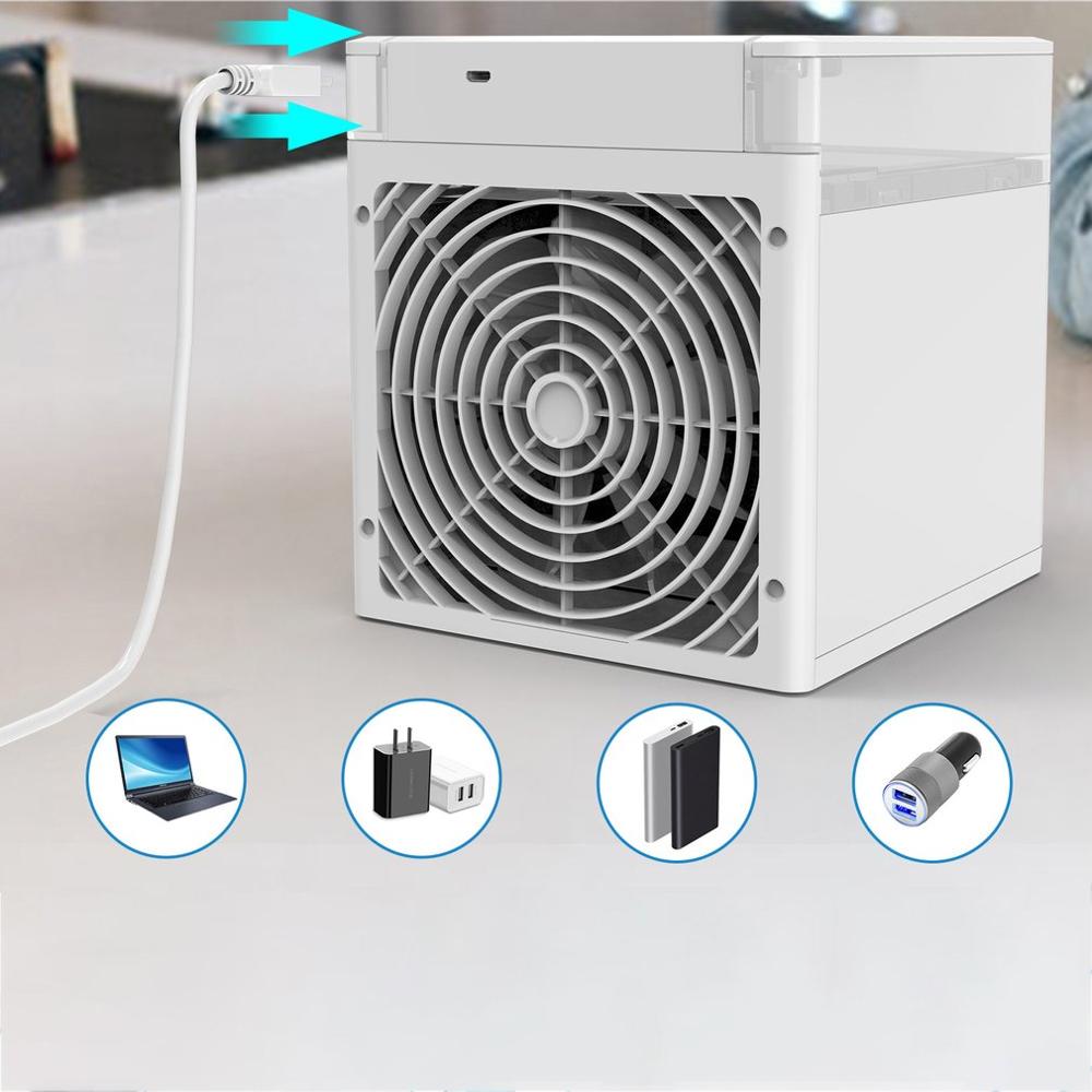 Mini enfriador de aire multifuncional, ventilador de refrigeración de agua portátil para la oficina o el hogar, multifunción