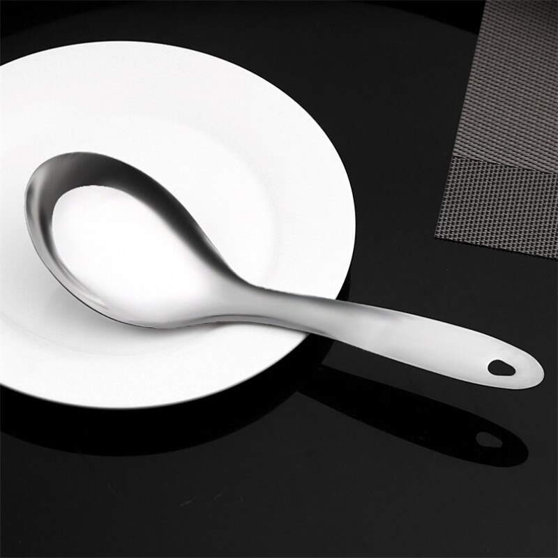 Stainless Steel Rice Spoon Soup Spoon Serving Spoons Deepen Thicken Large Capacity Small Spoon Cinnerware