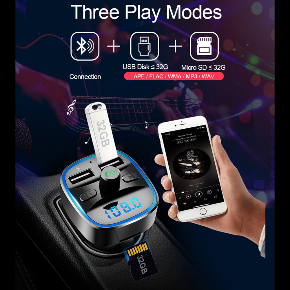 Transmetteur modulateur FM pour voiture, chargeur rapide, lecteur MP3, Bluetooth 5.0, T25