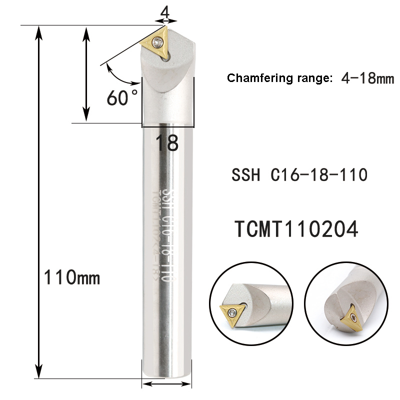 LIHAOPING 15 45 60 herramientas de biselado de 30 grados SSO SSY SSP SSH TCM C16-16-110 fresadora CNC torno cortador insertos TCMX TCMT