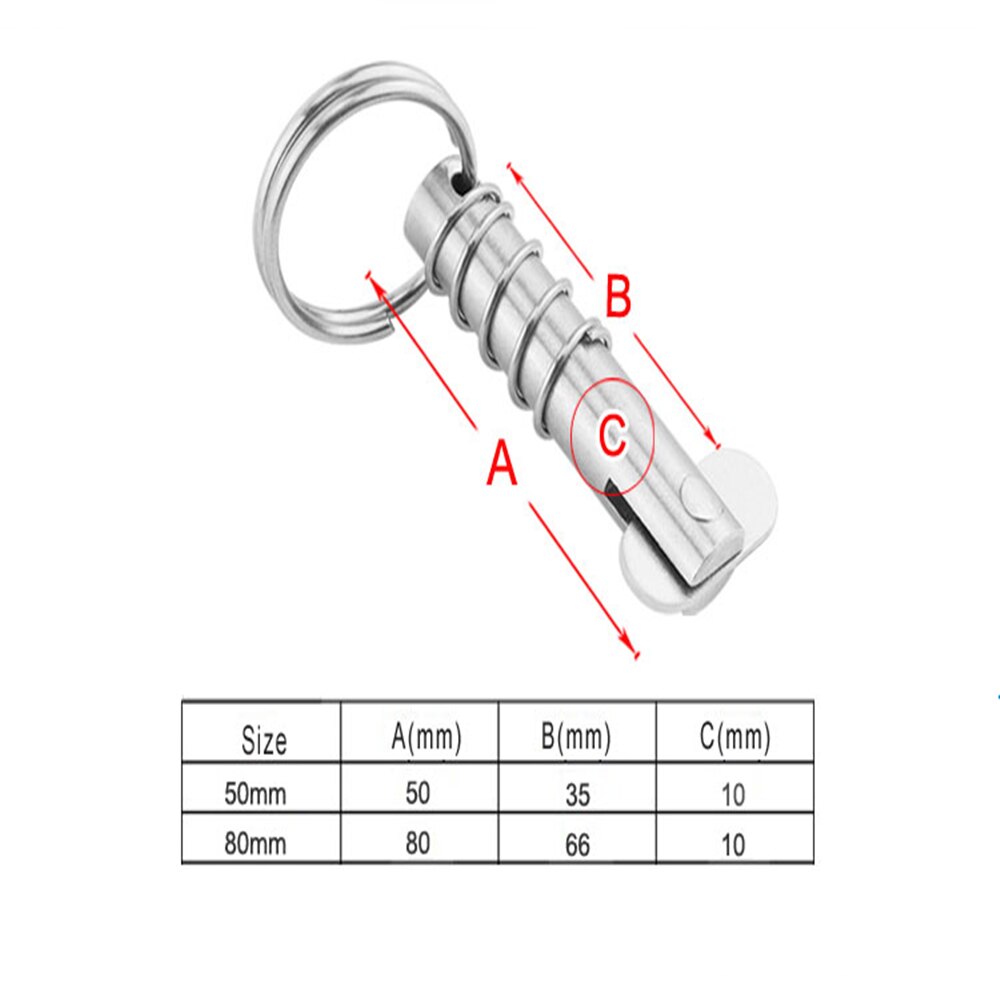 2PCS 10mm 316 Stainless Steel Boat Quick Release Pin Marine Hardware Deck Hinge Replacement Accessories Marine Boat Accessories