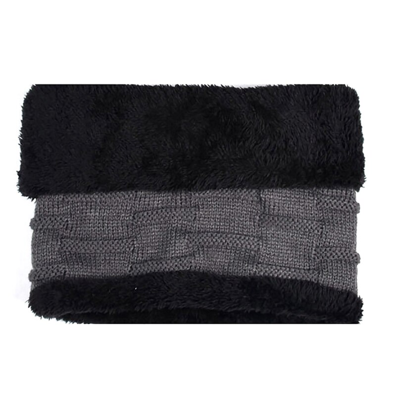 Ærter hat vinter tyk varm fluffy strikket hat hals varm hovedbeklædning ansigtsmaske.