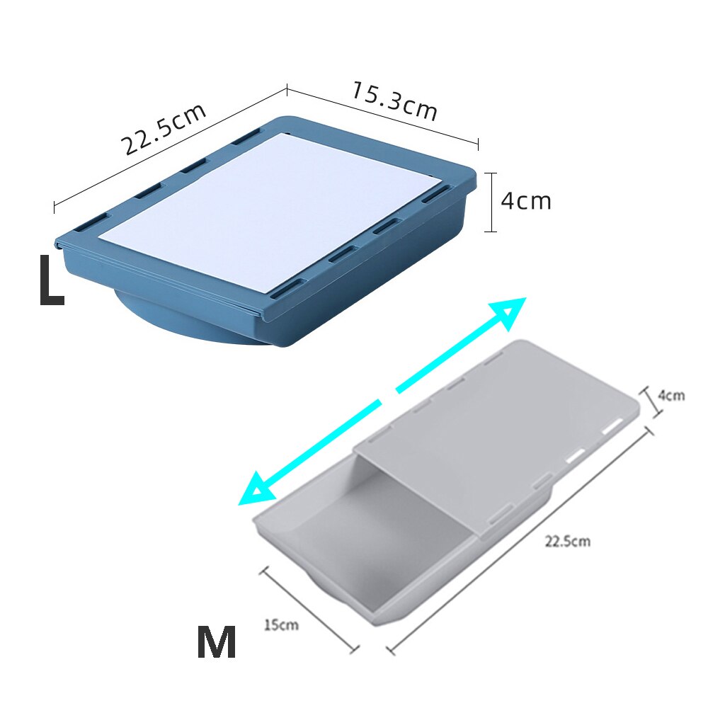 Mini bandeja para lápices cajas cajones de almacenamiento de escritorio ocultos en oficinas y escritorios, bandeja telescópica extensible, cajón de almacenamiento autoadhesivo