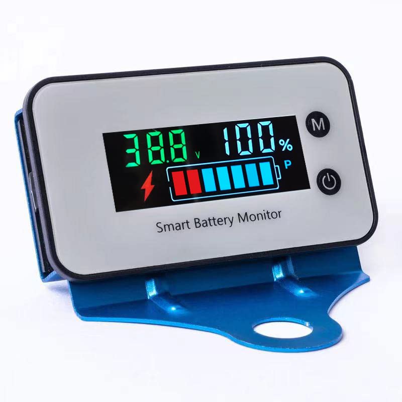 Waterdichte batterijmonitormeter 7-100V auto motorfiets golfkar batterijcapaciteitstester met zoemeralarm en temperatuur