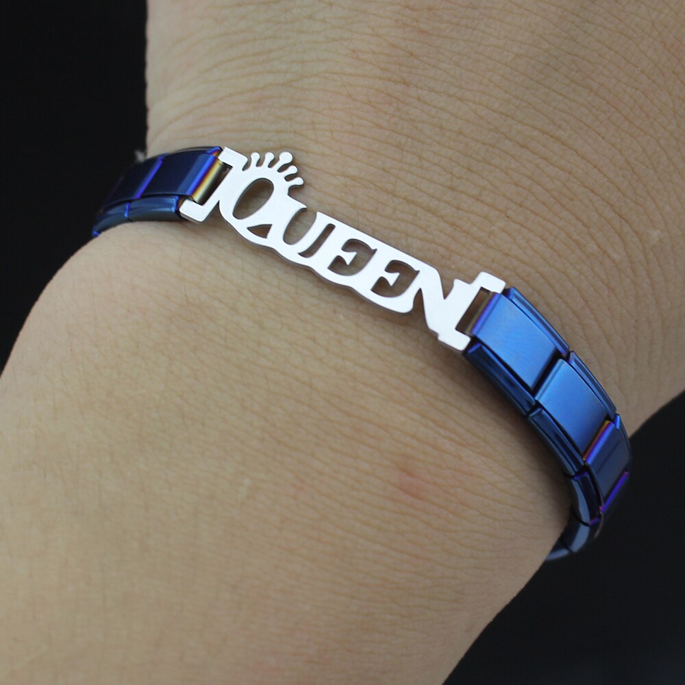 Hapiship 2018 Monili delle Donne di Modo regina di Fascino in Acciaio Inox 7 di colore 9 millimetri Braccialetto Del Braccialetto per Le Donne Della Ragazza Moglie gioielli G081