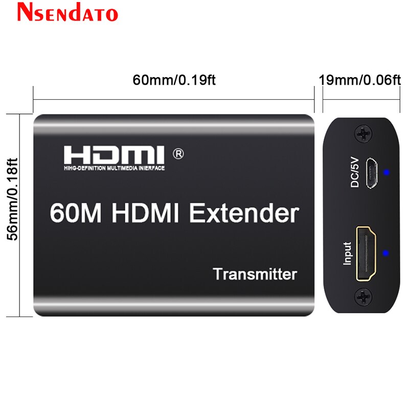 1080P 60Hz HDMI Extender Sender Transmitter Receiver Over Cat5e/Cat6 RJ45 HDMI Extender 60m HDMI Extender Switch For PC DVD PS4