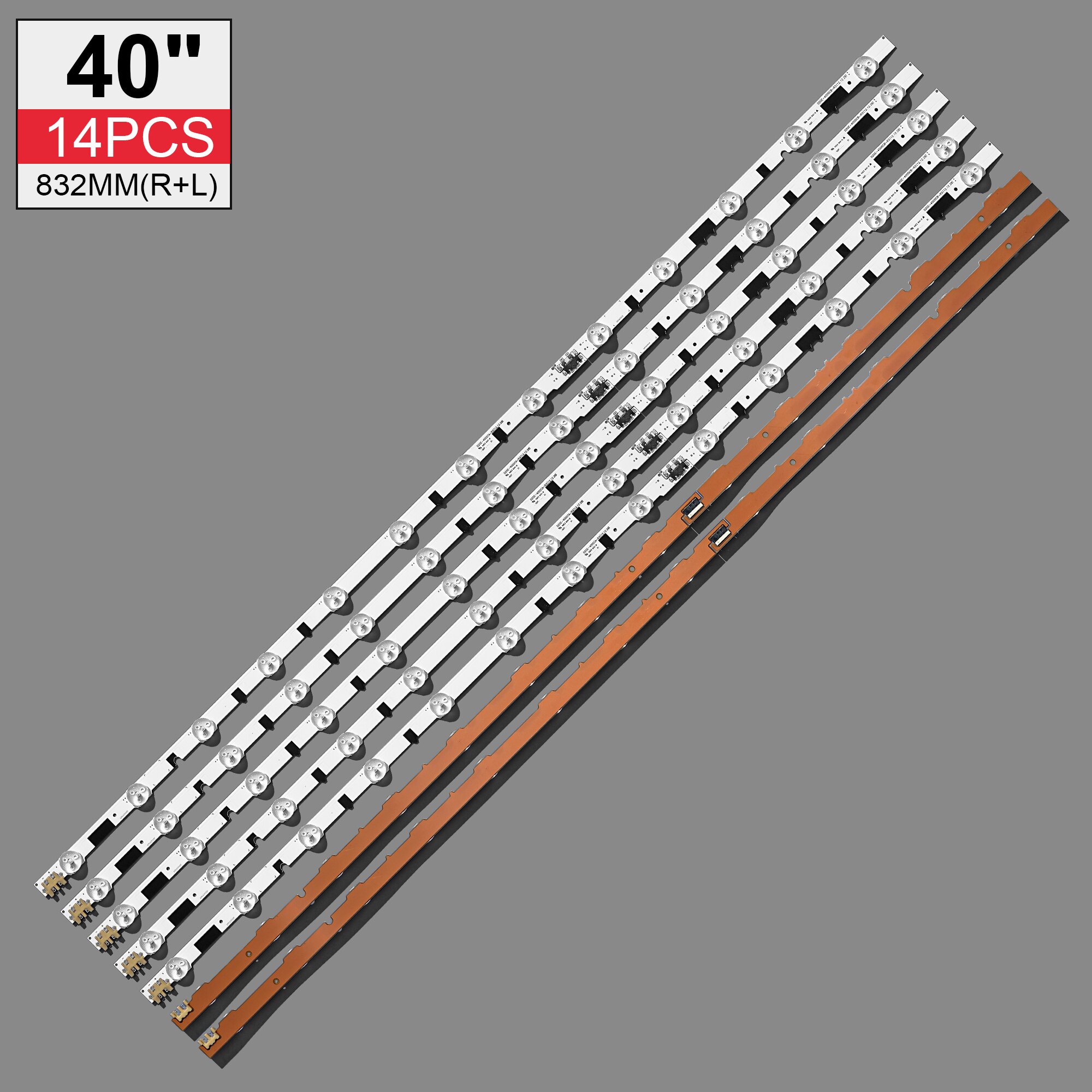 Tira de led de retroiluminación para TV Samsung, luz para modelos D2GE-400SCA-R3, UA40F5500, 2013SVS40F, UE40F6400, D2GE-400SCB-R3, UE40F5000 y UE40F5700 de 40&quot;, 832mm