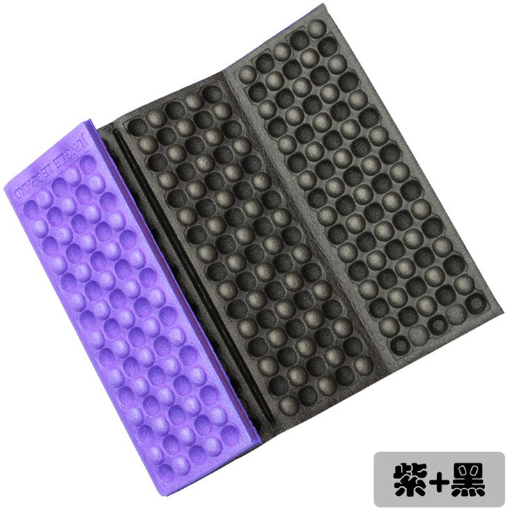 Camping Mat Outdoor Hiking Picnic Camping Seat Mats Folding Portable Cushion Beach Moisture-proof Cushion Mattress Pad: Purple black