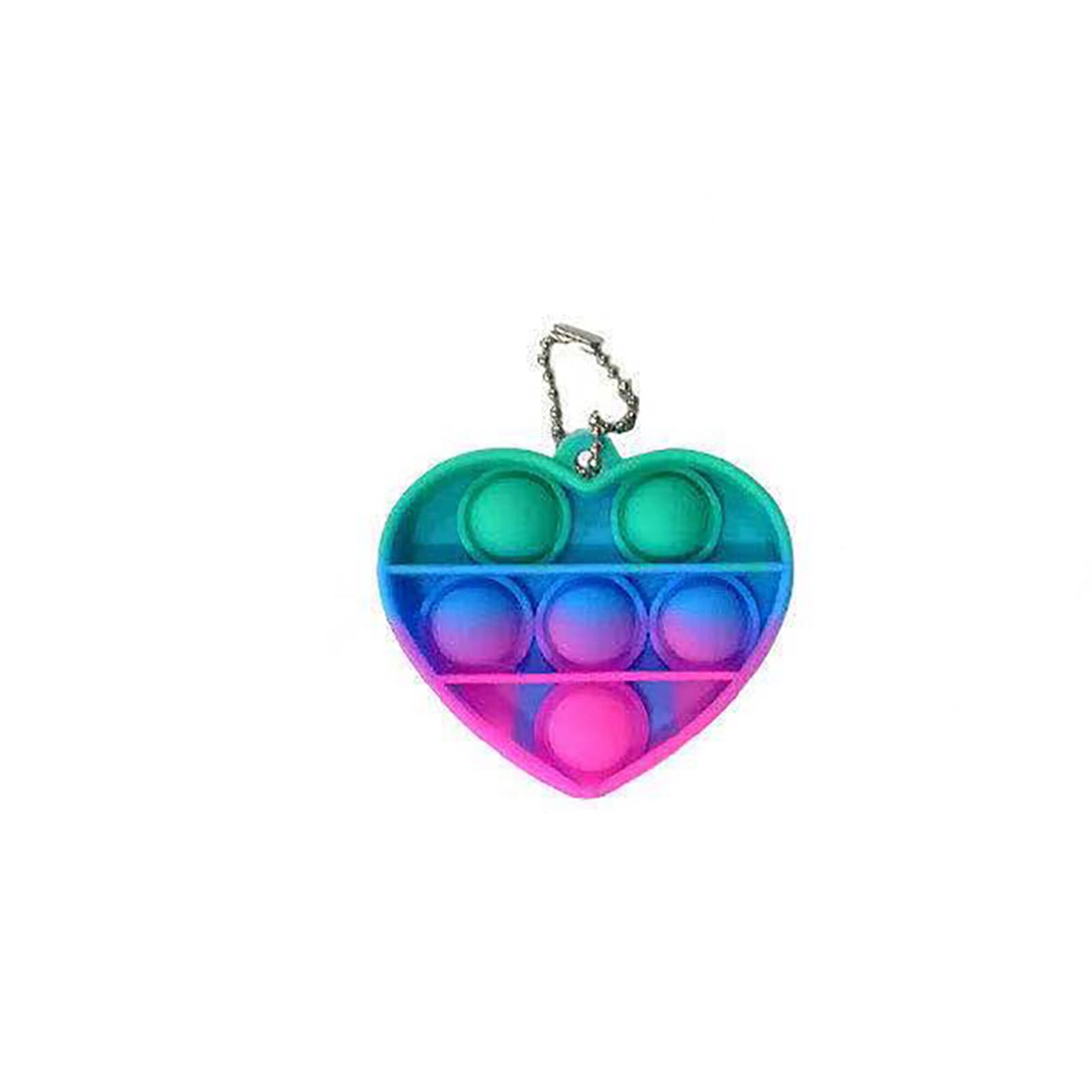 Push Pop Bubble Fidget Toy Heart Shape Sensory Toy Keychain Stress Relief Anti-Anxiety Tool Antistress Toys For Adults