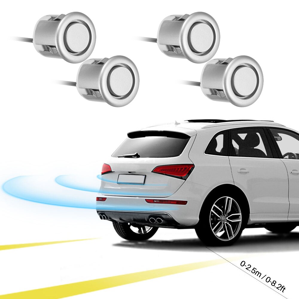 4pcs 19mm 12V Car Parking Sensor Kit Reverse Backup Sensors Buzzer Sound Alert Indicator Probe System Practical