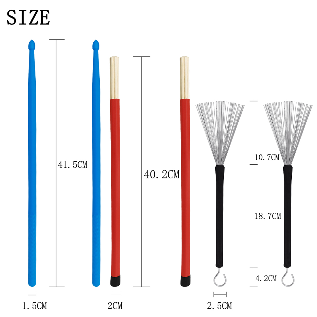 Trommel Bürsten Stöcke einstellen 1 Paar Trommel Bürsten Nylon Drumstick Trommel setzt Bürste und Bambus Drumstick Schlagzeug Zubehör