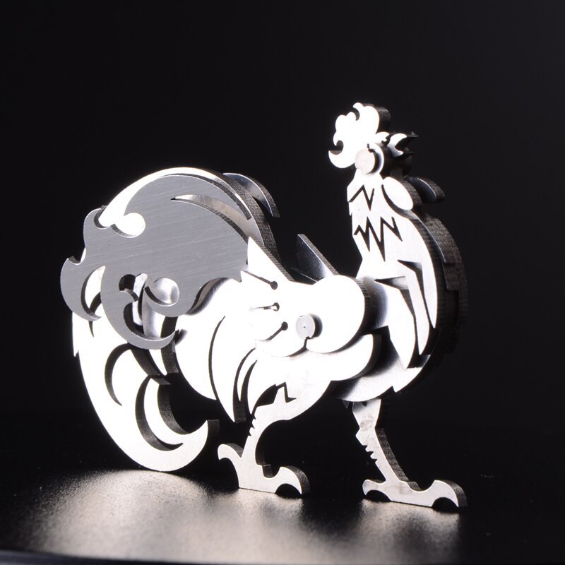 Elk/Dragon Animal Stainless Steel 3D Metal Kits Puzzle Assembling Model Birthday Decoration Collection Toy: HY008