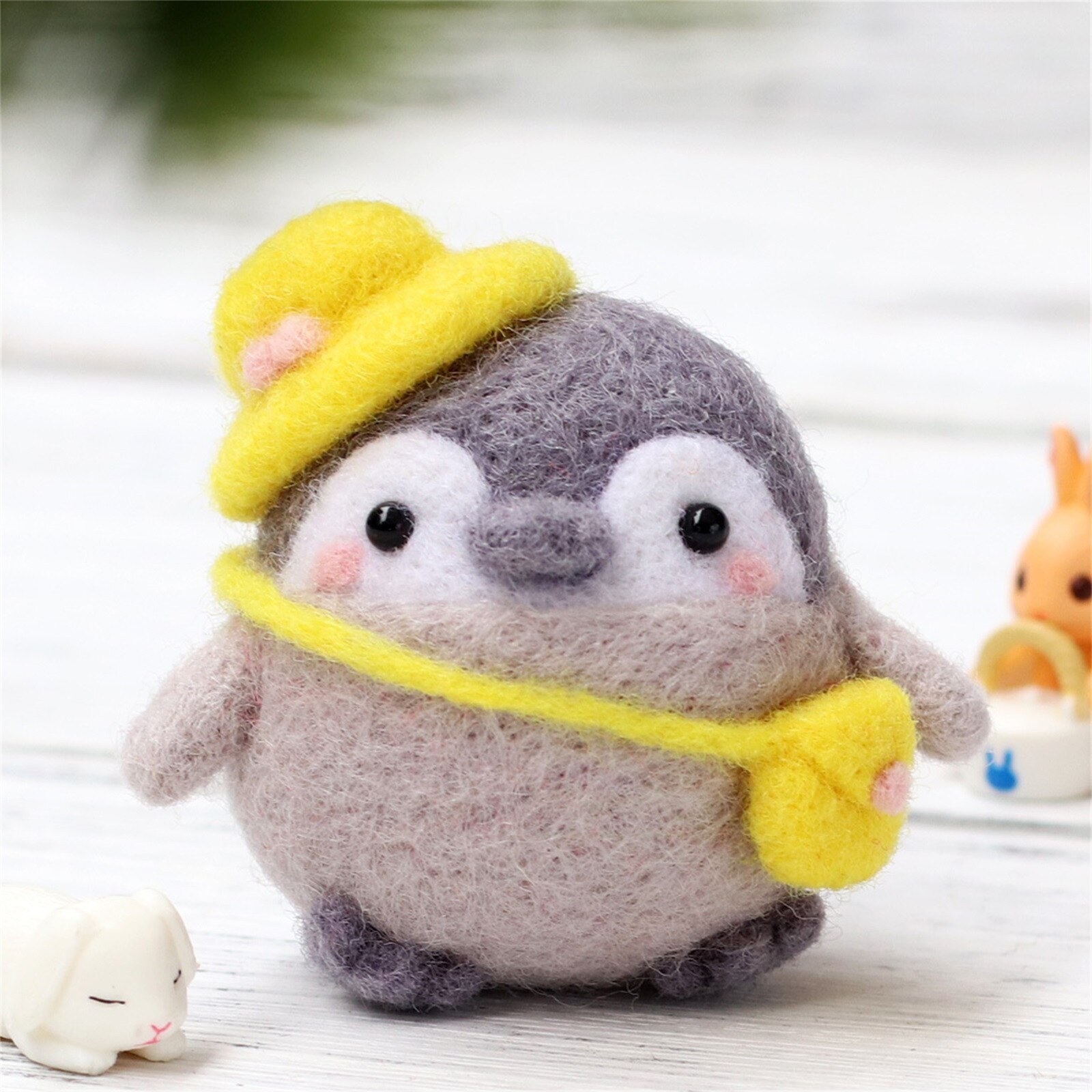 Kawaii Pinguin Handgemachte DIY Sack Wolle Filze Material Paket Nadel Filzen Bausatz Plüsch Spielzeug Erwachsene freundlicher Anfänger Hause Spaß Fieltro: G