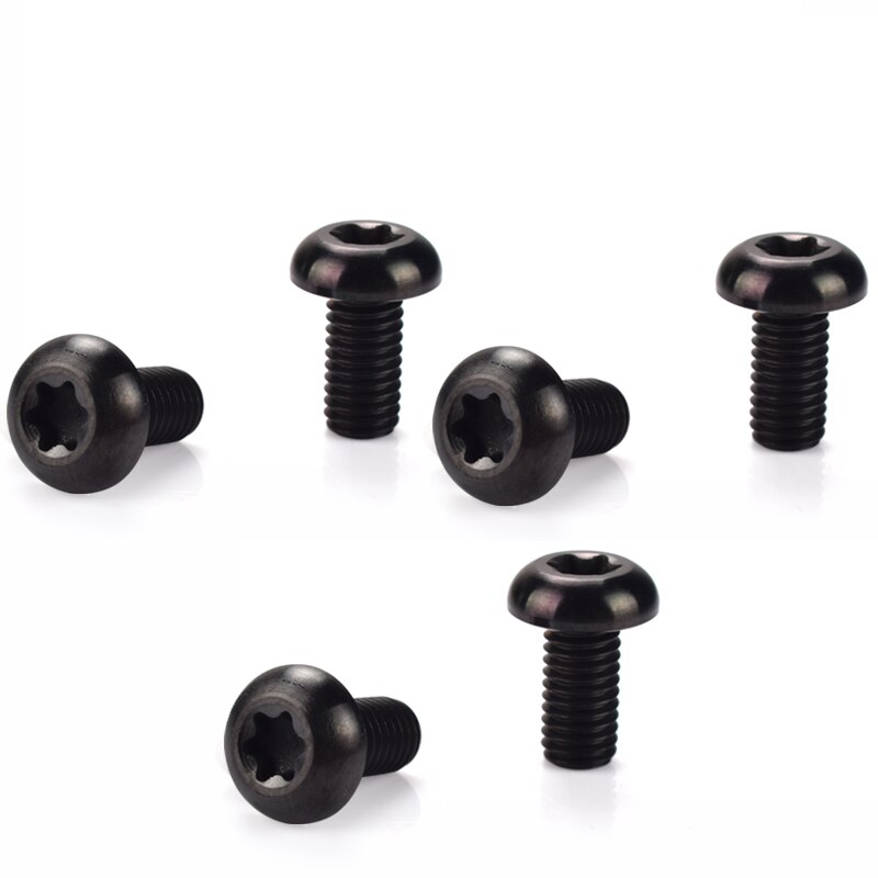 Ti Titan Legierung Bremsscheibe Schrauben T25 Torx MTB Berg Straße Fahrrad Fahrrad Bremsscheiben Ti Bunte Schrauben M5 * 10mm: 6Stck Schwarz
