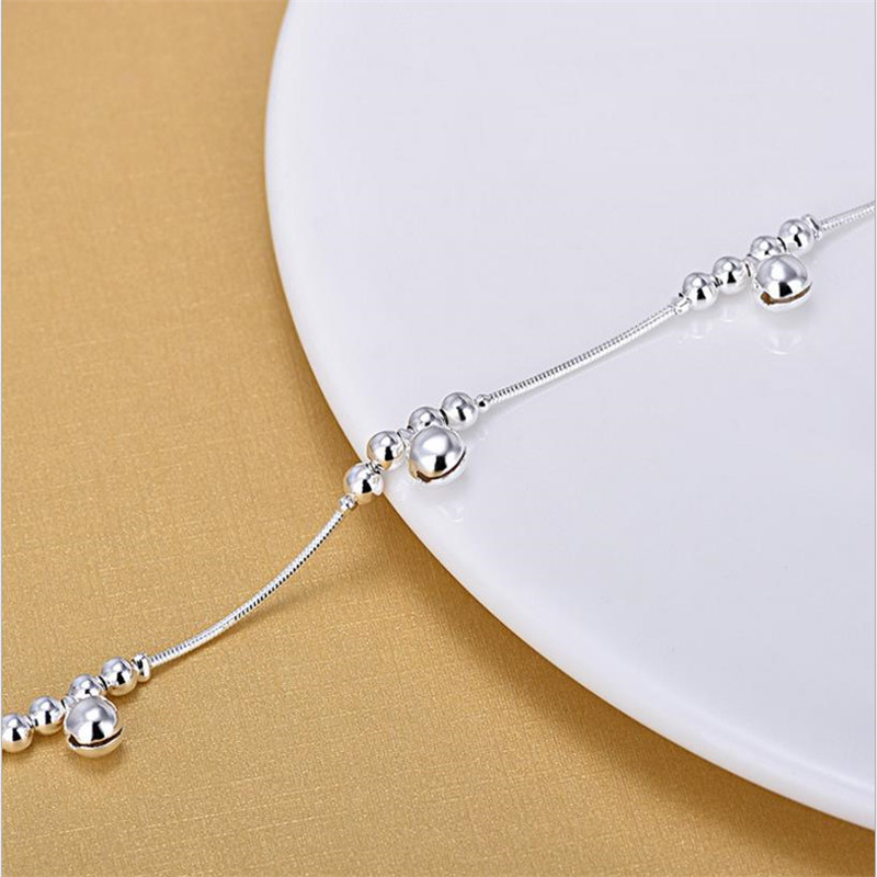 Tjp Romantische Bells Zilveren Enkelbanden Voor Vrouwen Sieraden Mode Meisje 925 Zilveren Armbanden Vrouwen Wedding Party Lady Bruid Bijou