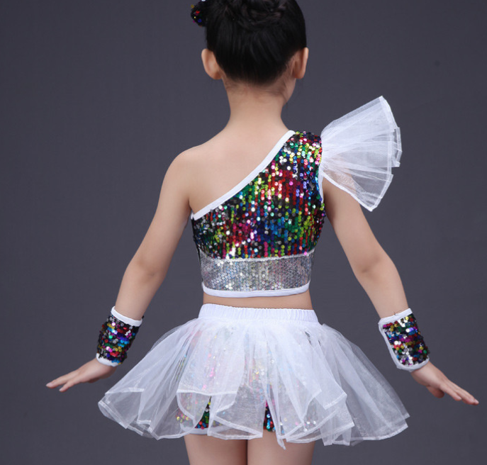 Dance wear girls jazz dance street dance performance costumes children's modern dance model catwalk sequin costumes