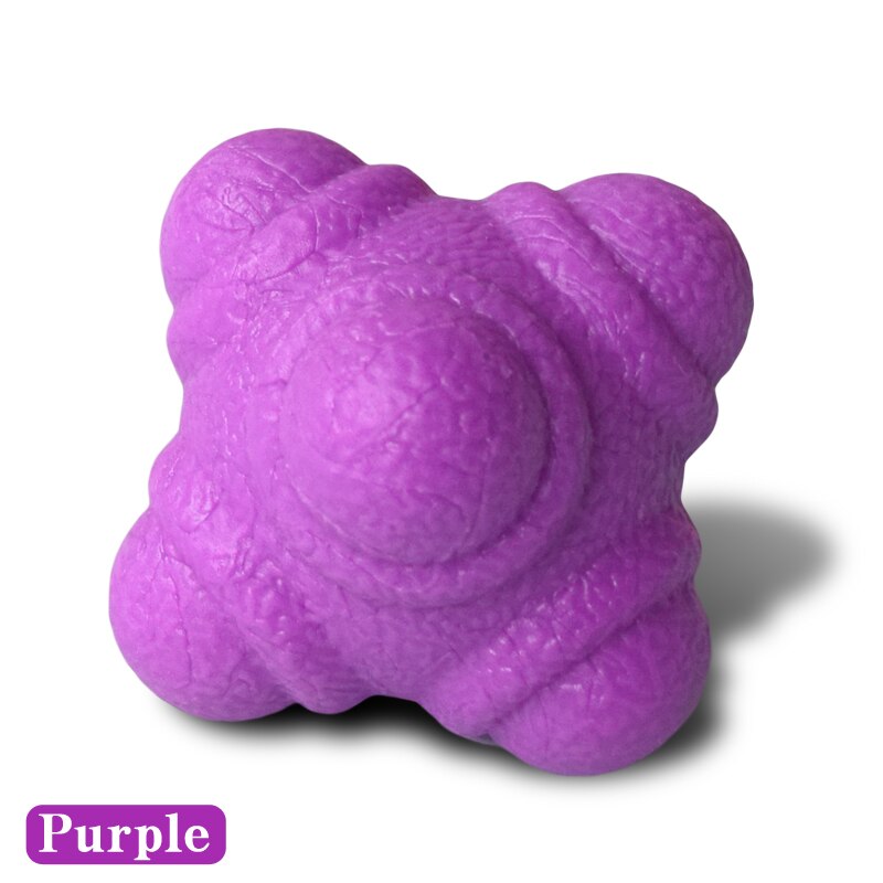 Silicagel Agile Gecoördineerd Reactie Oefening Fitness Training Bal 5.5Cm Zeshoekige Reactie Bal: Paars