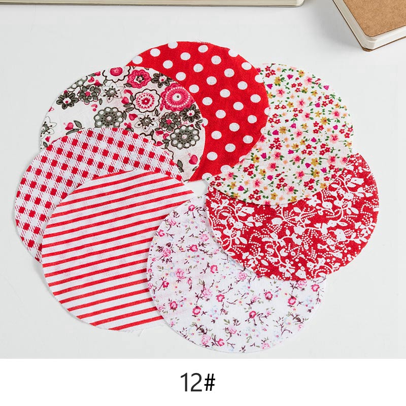 7 unids/lote Hexagonal y redondo yoyo impreso tela de algodón Patchwork telas acolchado para coser muñeca accesorios caseros TJ0425: 12