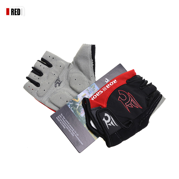 Radfahren Handschuhe Volle Halbe Finger Fahrrad Handschuhe Männer Frauen Sport Fahrrad Anti Unterhose Gel Pad Atmungsaktiv Motorrad MTB Straße Stoßfest: rot halb Finger / XL