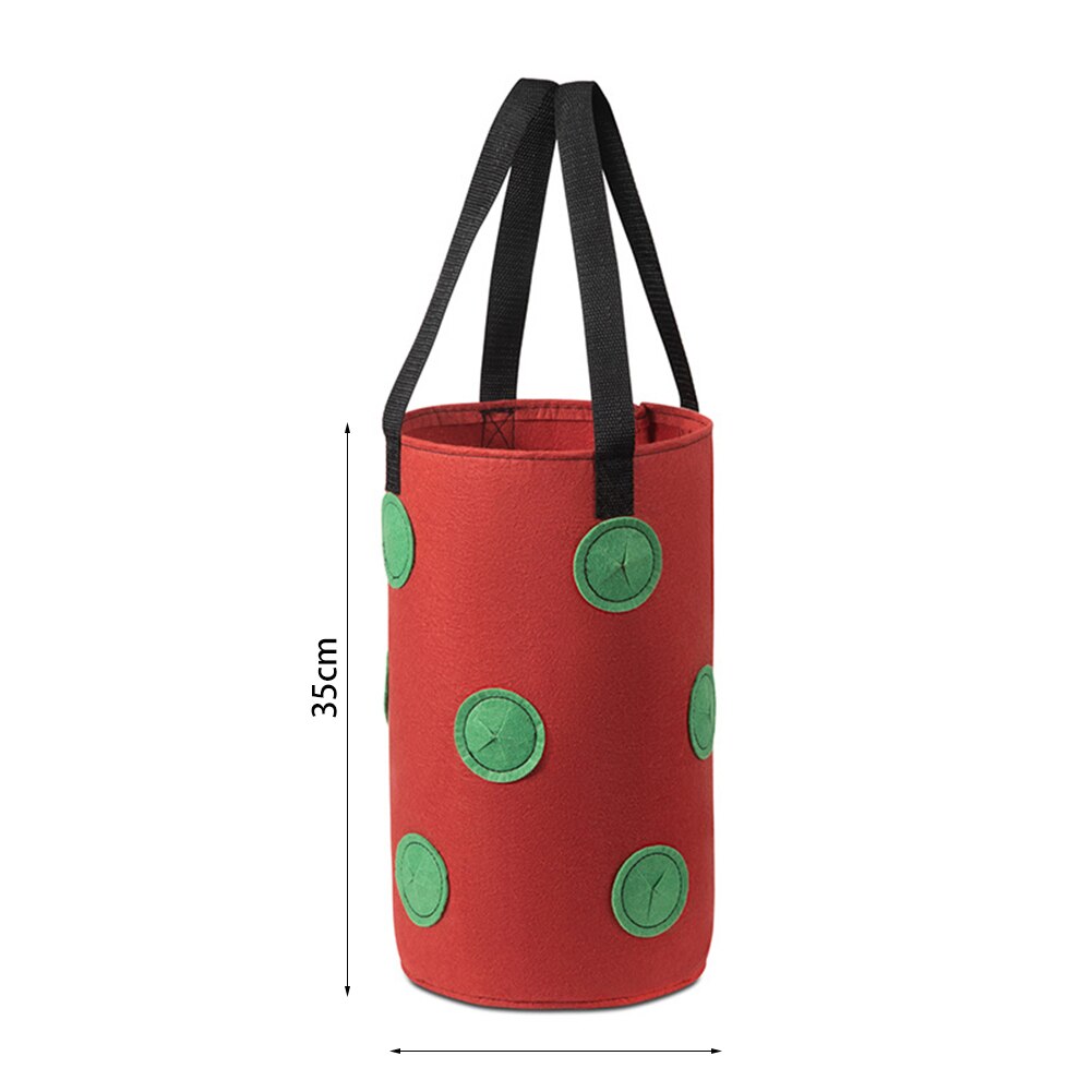 Maceta colgante de fieltro de 3 galones, bolsas de cultivo de jardín con bolsillos de exhibición para macetas de verduras de jardín al aire libre, suministros: Rojo