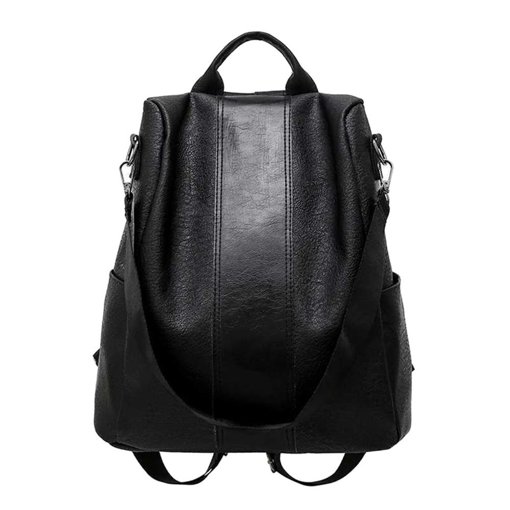 Sac à dos femmes Anti-vol sac à dos sacs décontracté sauvage cuir souple double usage petit sac sırt çantasí #2O29: Black