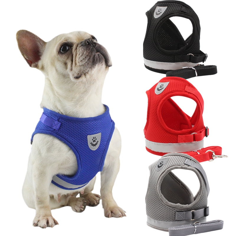 1 stuk kat hond verstelbaar harnas vest ademende wandellijn puppy kat huisdier halsband polyester mesh harnas voor hond kat huisdier