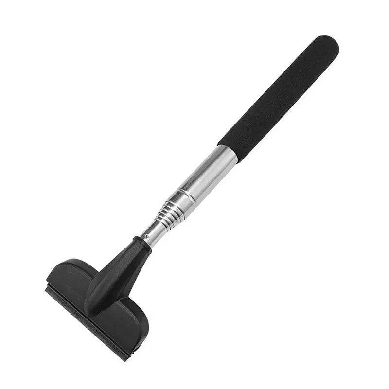 1/2 Pcs Rearview Mirror Wiper Telescopic Handle Rubber Scraper Cleaning Tool Car Rearview Mirror Wiper: black / 14Inches 350mm