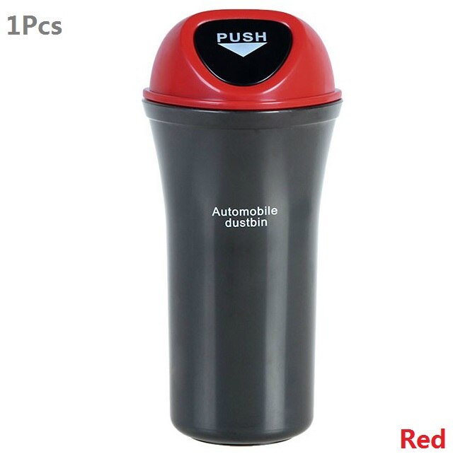 Mini cubo para colgar basura de coche de 9cm * 7cm * 20cm, caja de almacenamiento multifunción para cáscaras, accesorios para coche, suministros multifunción, duradero,: Rojo